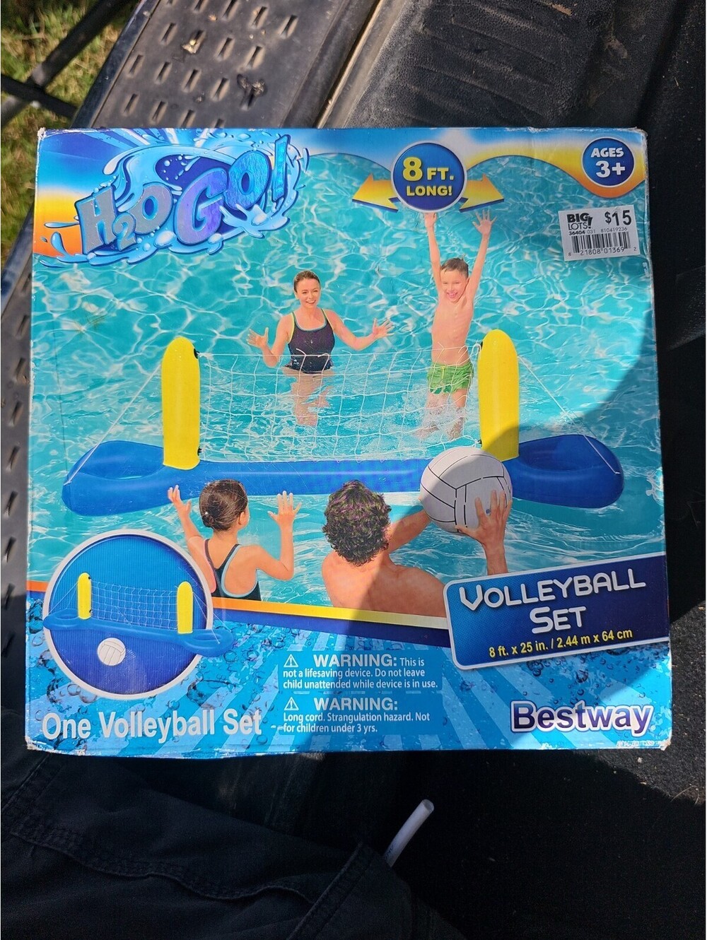 Floating Volleyball Set Includes Volleyball 8' x 25" Pool Lake Summer Game New